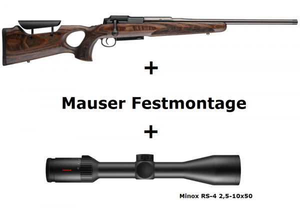 Mauser M25 Max + Minox RS4 2,5-10x50 + Montage + ... Komplettpaket